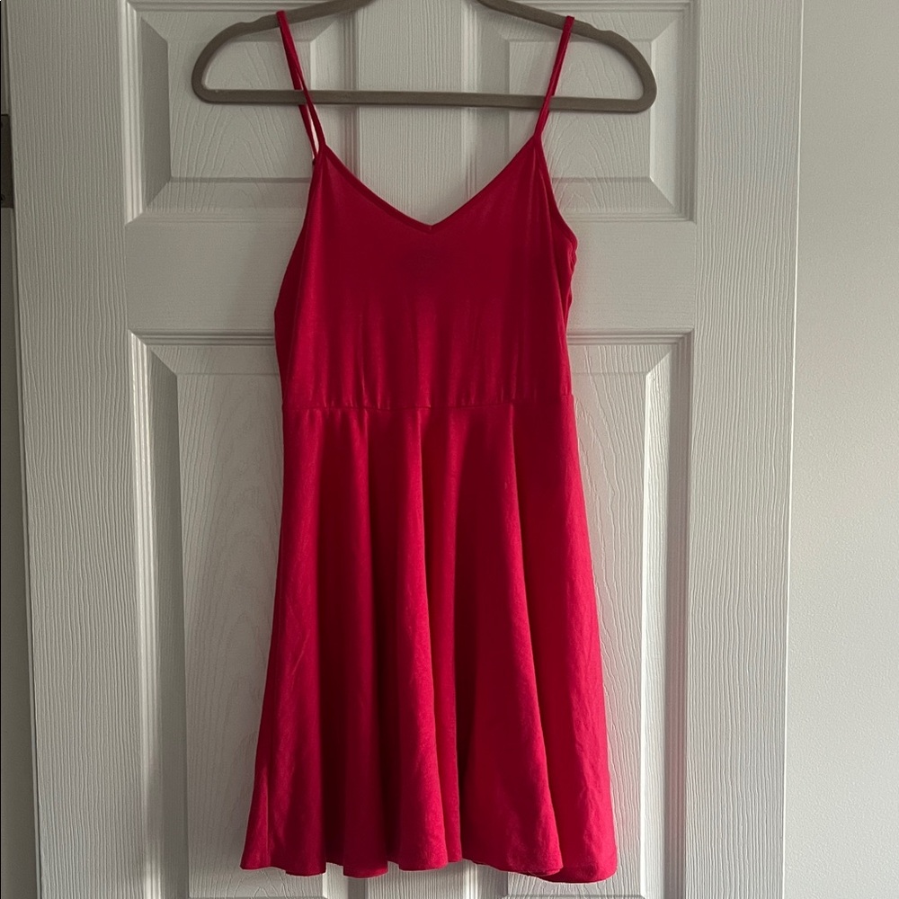 Forever 21 Bold Pink V-Neck Dress
